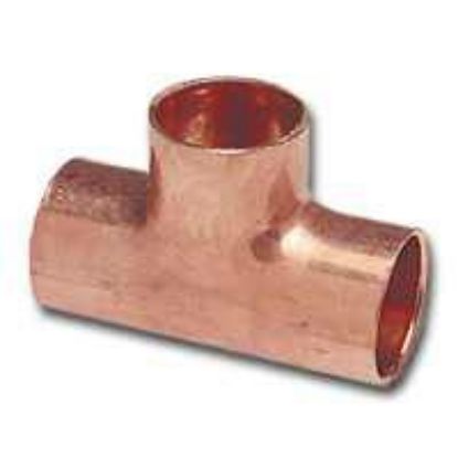 Picture of Wrot-Copper Pressure-Rated Reducing-Tee C x C x C 1-1/4" x 1-1/4" x 1/2"