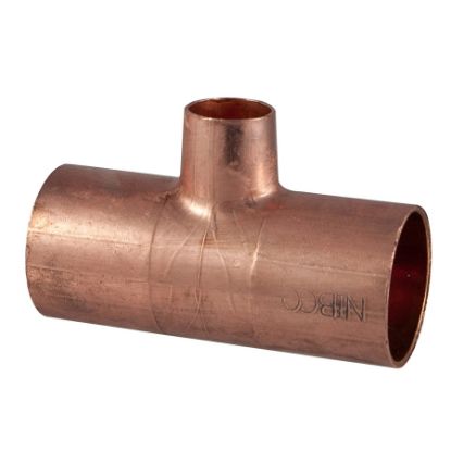 Picture of Wrot-Copper Pressure-Rated Reducing-Tee C x C x C 2" x 2" x 3/4"
