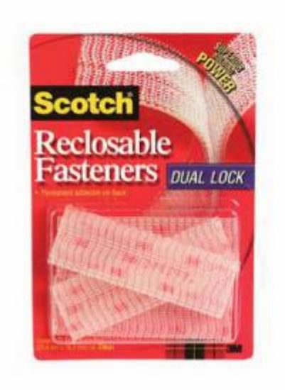 Picture of Reclosable Fasteners Dual Lock Clear 2 Pairs Per Pack 1" x 3" (25.4mm x 76.2mm)