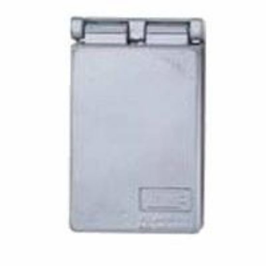 Picture of Weather-Proof Vertical Electrical-Box-Cover Aluminum GFCI White