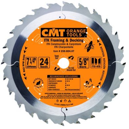 Picture of Cmt 7-1/4 24t Alternate-Top-Bevel Thinkerf