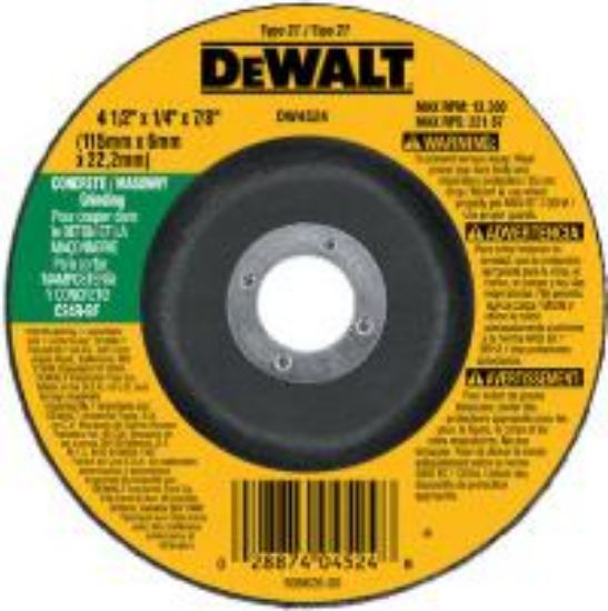 Picture of 4-1/2" x 1/4" x 7/8" Concrete/Masonry Griding Wheel