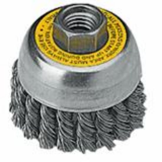 Picture of Cup-Brush Knotted-Wire 3" x 5/8"-11 x .014" Carbon-Steel 3" x 5/8"-11 Arbor x .014"
