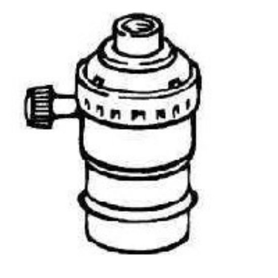 Picture of Turn-knob Socket Metal Shell Single-pole 250 V 250 W 1/8" Ips