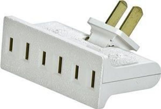 Picture of Outlet Adapter Triple-tap Swivel 15-amps White