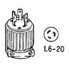 Picture of Electrical-Plug Twist-Lock Black/White NEMA L6-20 20-Amp 250-Volt