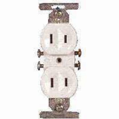 Picture of Electrical-Outlet 15-Amp 125-Volt Duplex-Receptacle Double-Pole 2-Wire Grounding Ivory