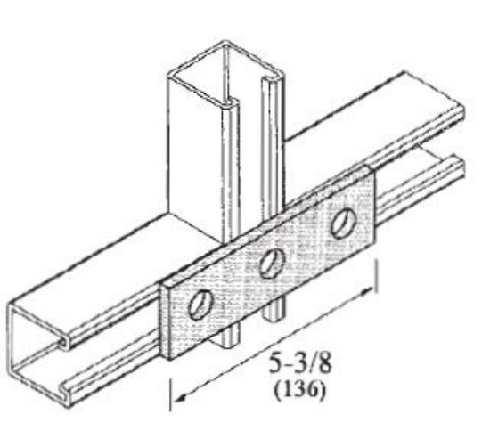 Picture of Strut 3-hole Splice-plate Zinc-plated 5-3/8"