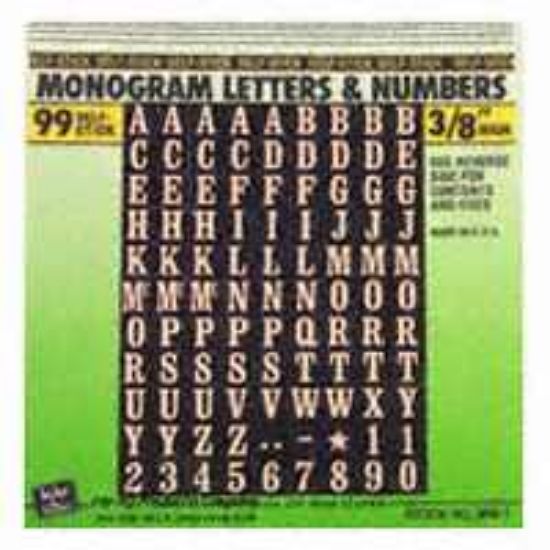 Picture of 3/8" GLD/BLK Nos/Letter