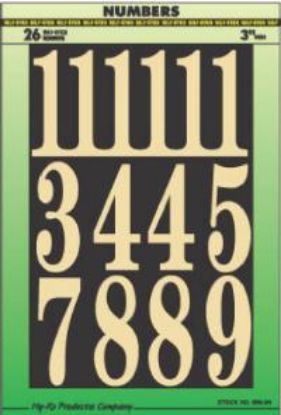 Picture of 3" Gold-On-Black Number Set