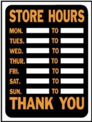 Picture of 9" x 12" Store Hours Sign