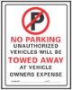 Picture of No Parking Sign Plastic 19" x 15"