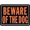Picture of Sign Beware Of The Dog Aluminum Black/Orange 10" x 14"