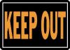 Picture of Sign "Keep Out" Black/Orange Aluminum 10" x 14"