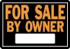 Picture of Sign "For Sale By Owner" Black/Orange Aluminum 10" x 14"