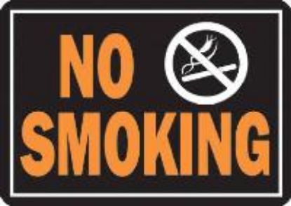 Picture of Sign "No Smoking" Black/Orange Aluminum 10" x 14"