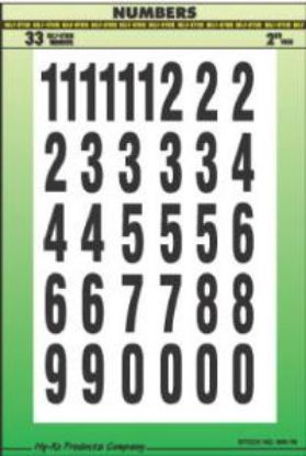 Picture of Vinyl Adhesive-Sign Number Set Black/White 2" 33Pc