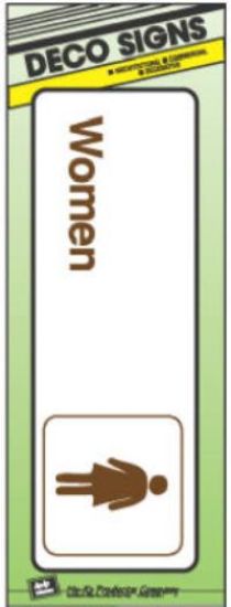 Picture of Bathroom Sign Women Plastic 3" x 9"