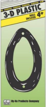 Picture of 4" Black Plastic Number 0