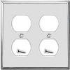 Picture of Wall-Plate 2 Duplex-Receptacle Chrome-plated Steel