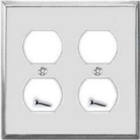 Picture of Wall-Plate 2 Duplex-Receptacle Chrome-plated Steel