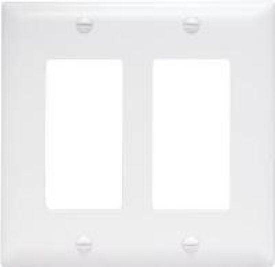 Picture of White 2-Gang Decor Wall-Plate