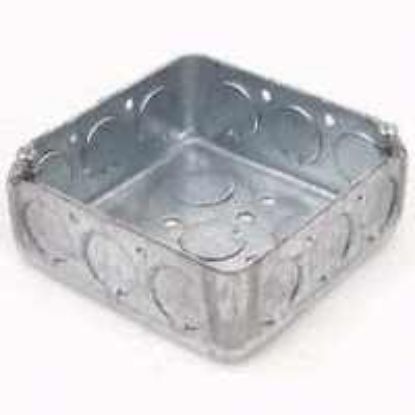 Picture of Electrical-Box Square-Box Drawn 4" x 1-1/2" 1/2" Knockouts