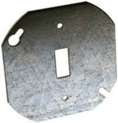 Picture of 4" Octagon Electrical-Box-Cover - Flat Toggle-Switch