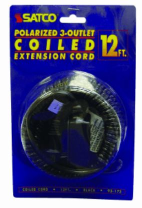 Picture of 12' Coiled Extension Cord-Black
