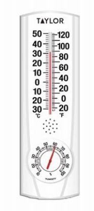 Picture of Weather-Thermometer 9.125" Indoor-&-Outdoor With Hygrometer Easy To Read Graphics