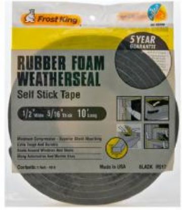 Picture of Weather-Seal Rubber-Foam Self-Stick-Tape Black 1/2"