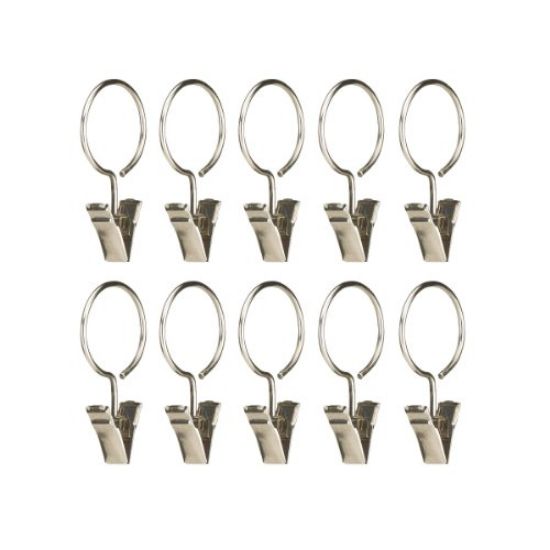 Picture of 1/2" Clip Drapery Ring 10/Pack Nickel