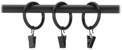 Picture of 1" Clip Drapery Rings 7Pk Black