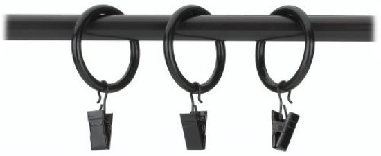 Picture of 1" Clip Drapery Rings 7Pk Black