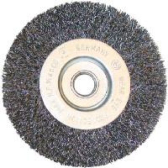 Picture of Wire-Wheel-Brush Crimped-Wire Coarse 5" 3/8" 1/2" Arbor Size