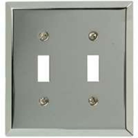Picture of Wall-Plate 2-Gang Double-Toggle Polished Chrome
