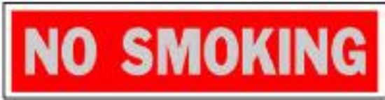 Picture of Sign "No Smoking" 2" x 8" Aluminum Red Letters