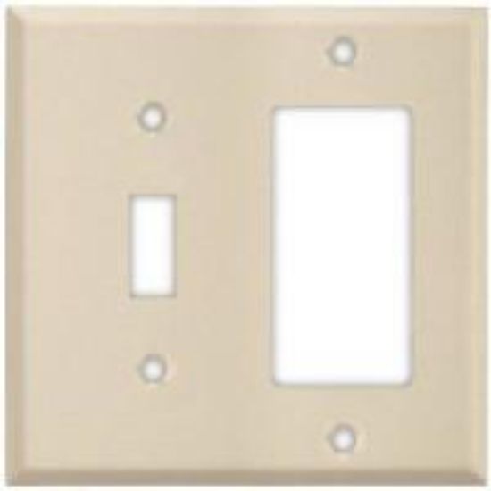 Picture of Wall-Plate Steel 2-Gang Combination-Toggle-Decorator Ivory
