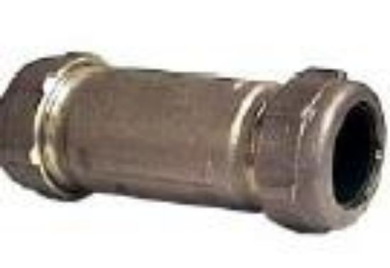 Picture of 3/8" LONG Wrought-Brass Slip-Coupling