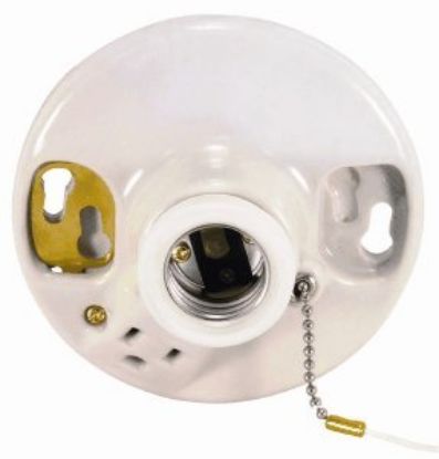Picture of Light-Bulb-Socket Porcelain Pull-chain With-receptacle