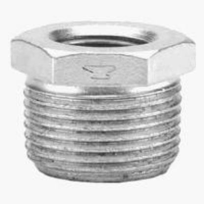 Picture of Galvanized-Plumbing Malleable-Iron Galvanized-Finish 3/4 X 1/2" Hex-Bushing