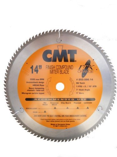 Picture of FINISH Compound-Miter BLADE 14" x 96 Alternate-Top-Bevel BORE-1"