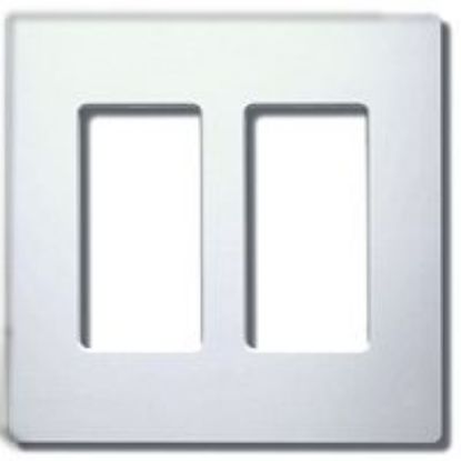Picture of Screw-Less 2-Gang White Wall-Plate