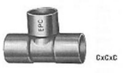 Picture of Wrot-Copper Pressure-Rated Reducing-Tee C X C X C 3/4 X 1/2" X 1/2"