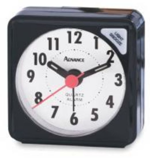 Picture of Quartz-Time Cube Alarm Clock Black