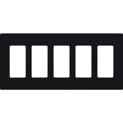 Picture of Screw-Less 5 Gang Black Wall-Plate
