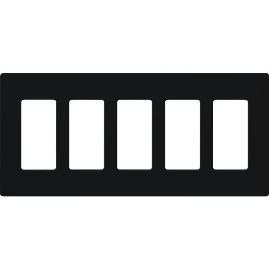 Picture of Screw-Less 5 Gang Black Wall-Plate
