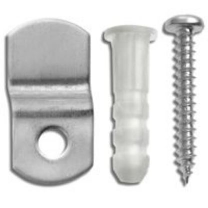 Picture of Metal Mirror Clips with Screws & Anchors 1/2"