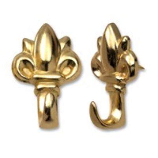 Picture of Push-Pin Picture-Hanger Fleur-De-Lis Brass-Plated