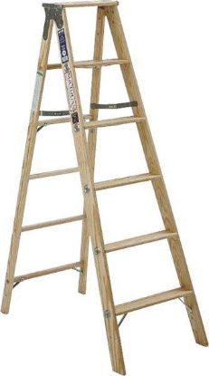 Picture of 8' Wood Stock Step-ladder Type I 250 Lb